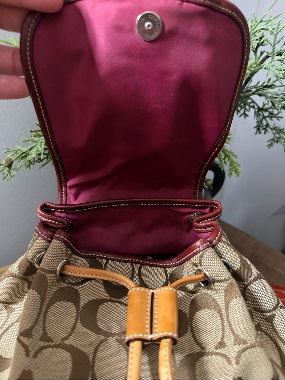 Coach Y2K Rare Signature Monogram & Suede Backpack - Picture 10 of 16